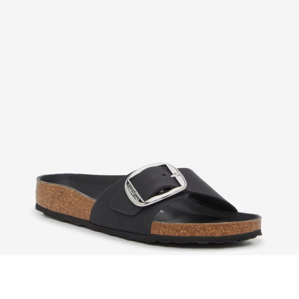 Birkenstock Black Sandals with Silver Buckle